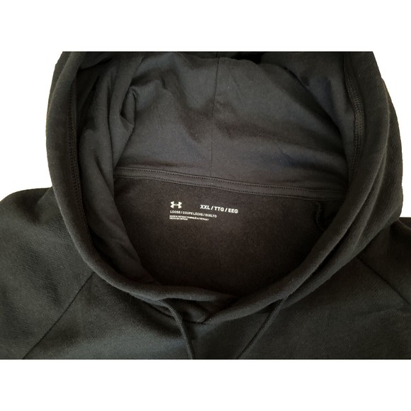 Under Armour Men's Black Loose Fit Logo Hoodie Sweatshirt w/ Pocket Size 2XL NWT - Picture 5 of 6